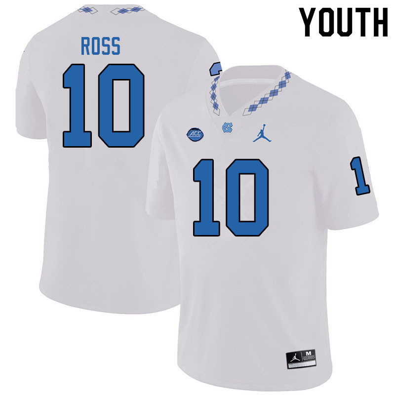Jordan Brand Youth #10 Greg Ross North Carolina Tar Heels College Football Jerseys Sale-White